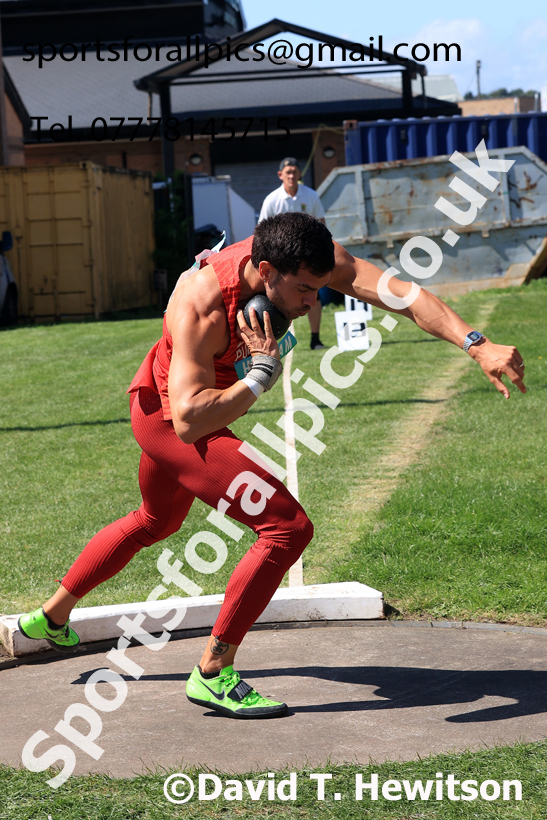 Decathlon shot putt, 2025 EAP International Combined Events, Hexham, Northumberland.  Photo: David T. Hewitson/Sports for All Pics